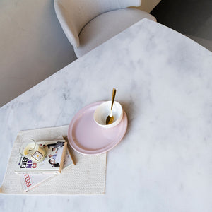 Larson Marble Dining Table Top View from Living point