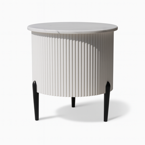 Larson Marble End Table front view from Living point