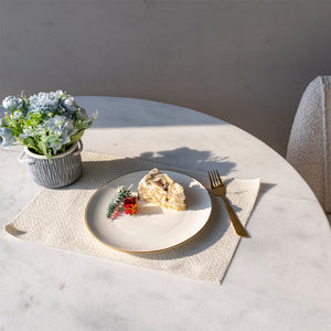 Larson Round Marble Dining Table top close view from Living point