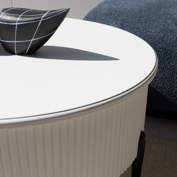 Larson Wooden Coffee Table side close view from Living point