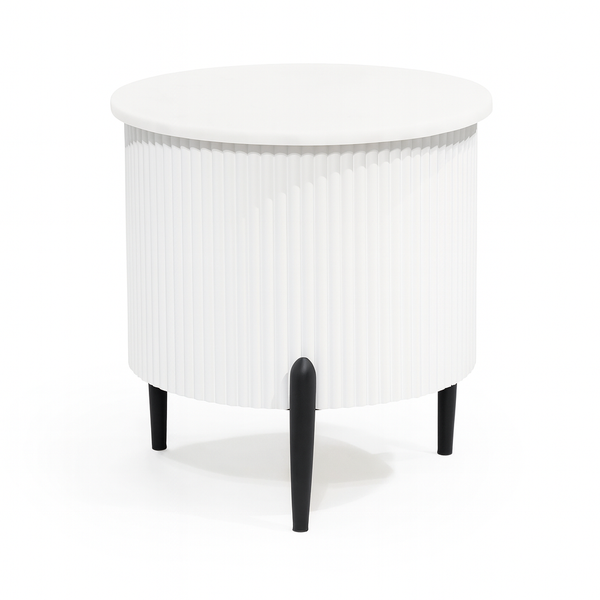 Larson Wooden End Table Front View from Living point