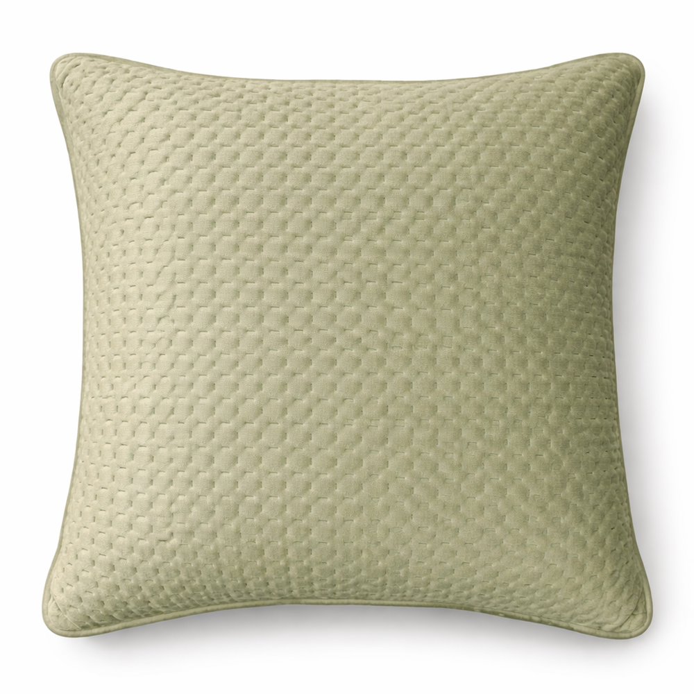 Lattice Quilt Olive Pillow from Living Point