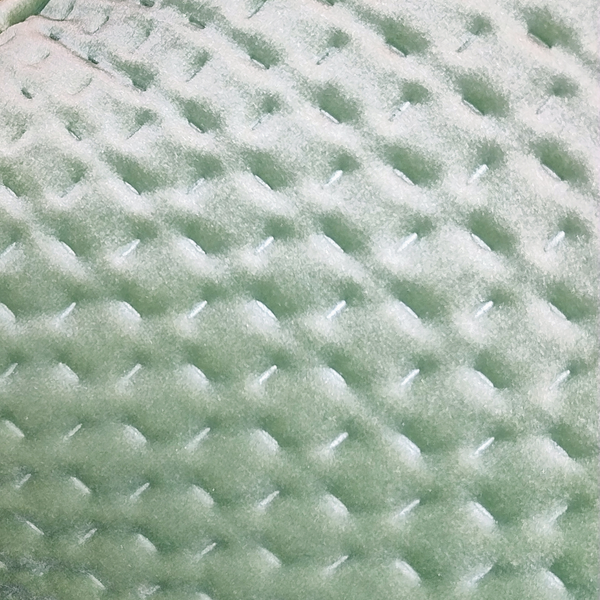 Lattice Quilt Olive Pillow Fabric Close View from Living Point