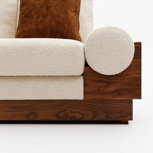 Lincoln 2 Seater Ash Wood Sofa Arm Close View from Living point