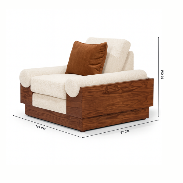 Lincoln Single Seater Sofa with Dimensions from Living point