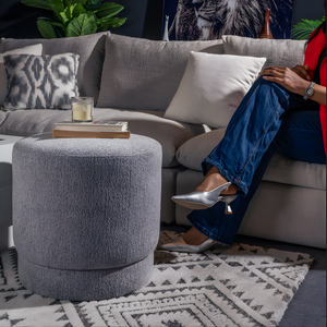 Lush Grey Pouf Lifestyle Image from Living point