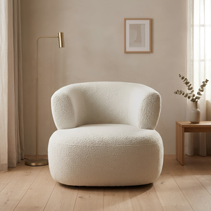 Marshmello arm chaie in boucle fabric