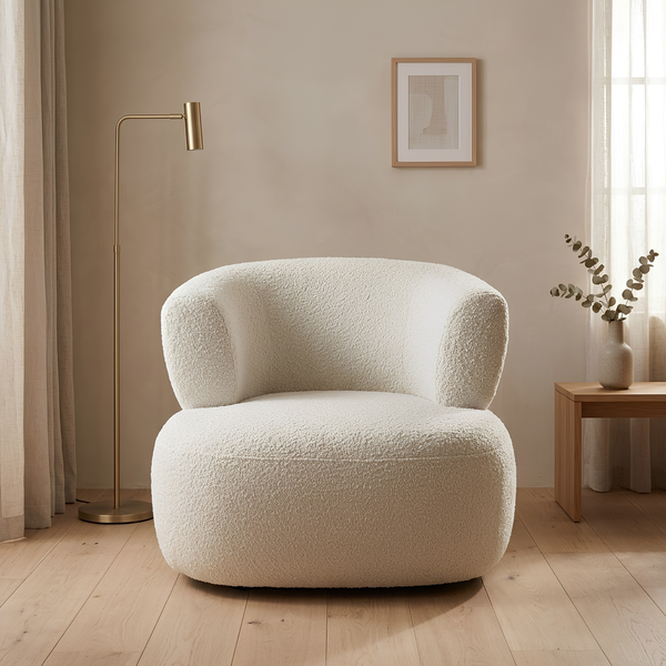 Marshmello arm chaie in boucle fabric