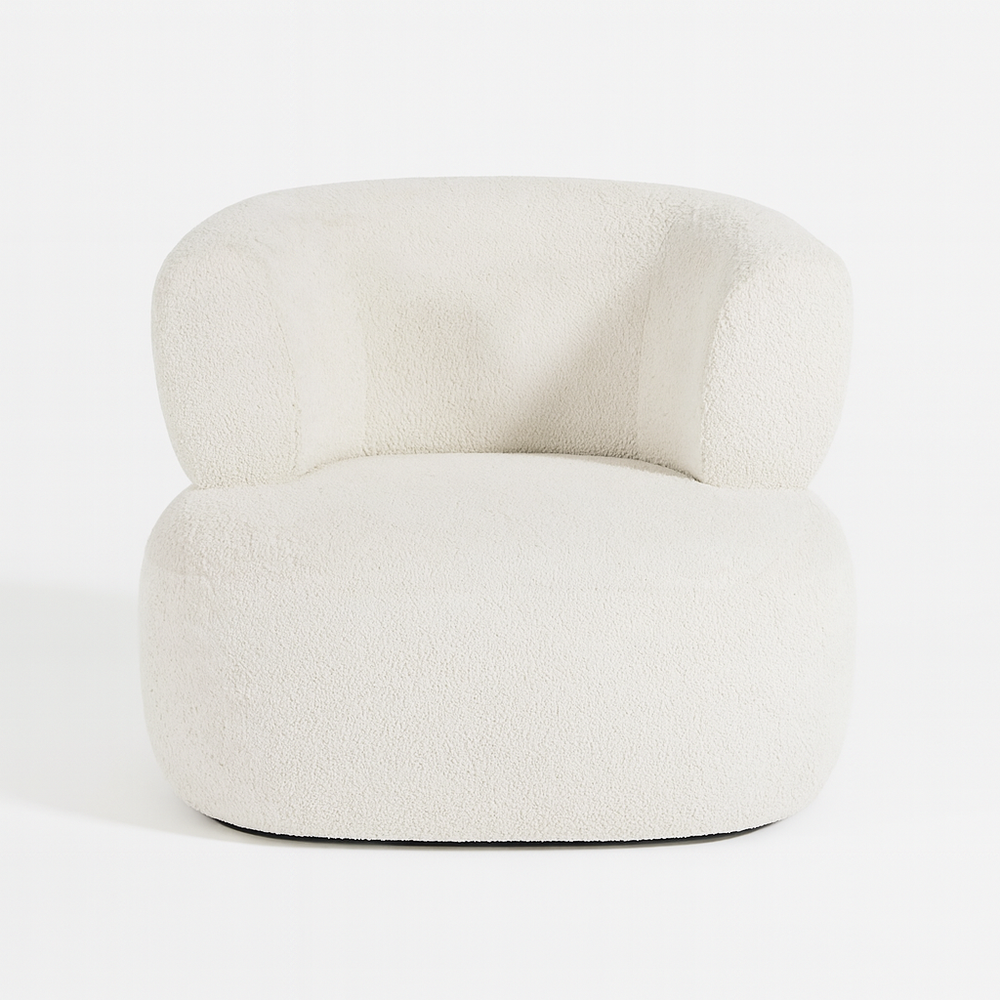 Marshmello arm chaie in boucle fabric