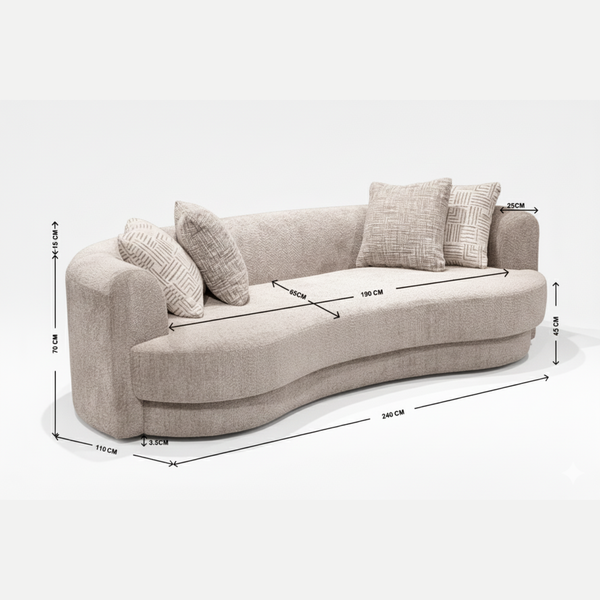 Marz 3 Seater Sofa with Dimensions from Living point