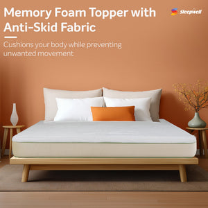 Mattress Topper with Memory Foam with Ati-Skid Fabric from Living point