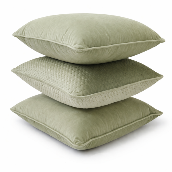 Mediterranean Olive & Lattice Quilt Pillow Set of 3 from Living point