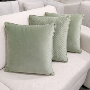 Mediterranean Olive & Lattice Quilt Pillow Set of 3 Lifestyle Image from Living point