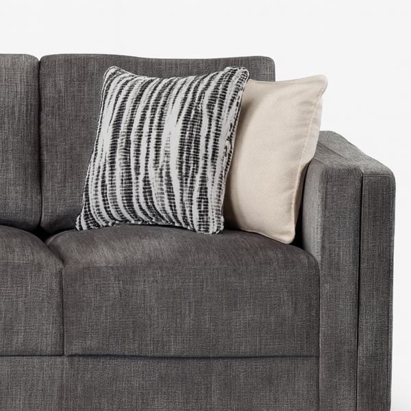 Miami 3 Seater Grey Sofa Fabric Close View from Living point