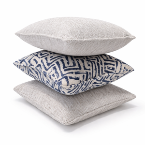 Navy Shell Weave & Crème Texture Pillow Set of 3 from Living Point