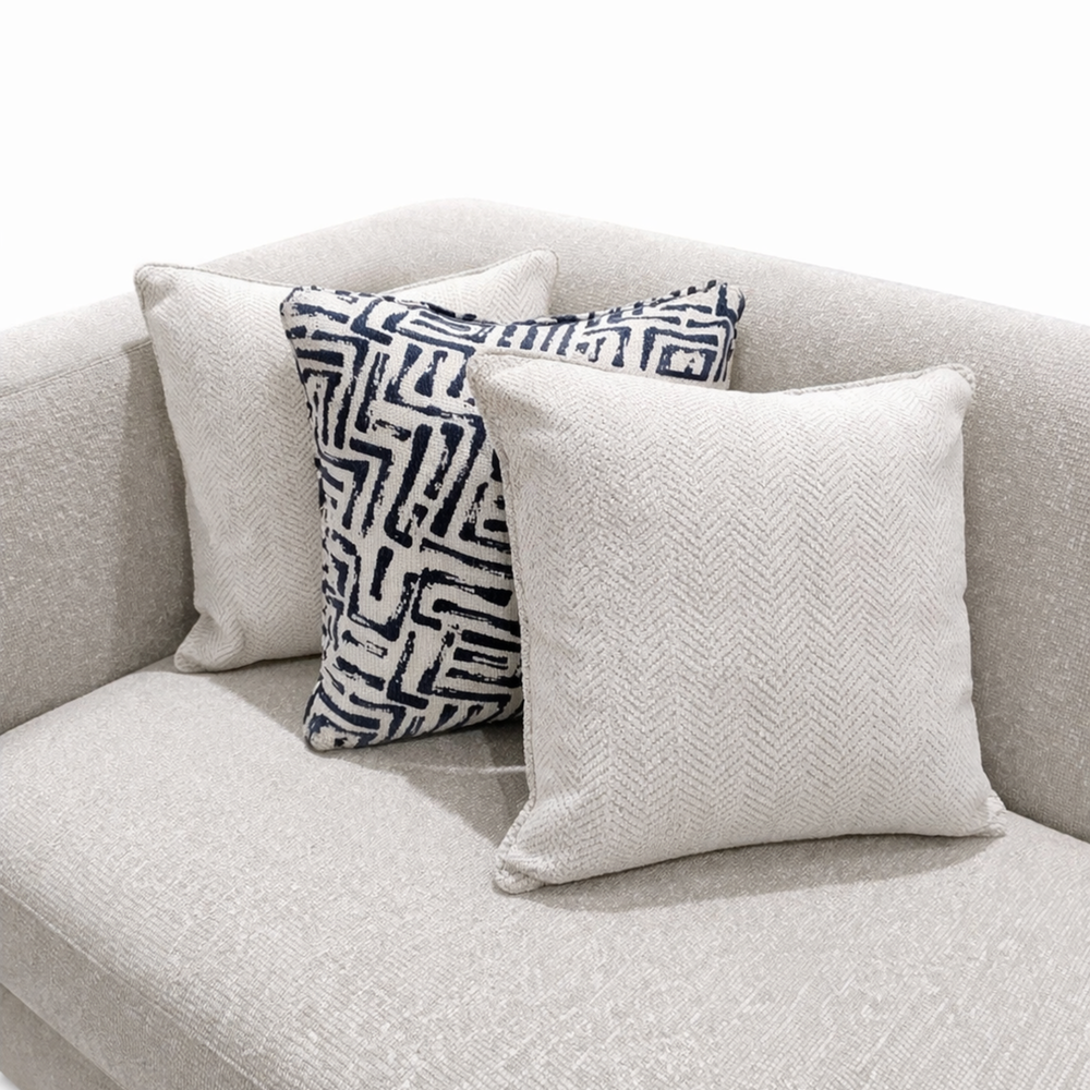 Navy Shell Weave & Crème Texture Pillow Set of 3 from Living Point