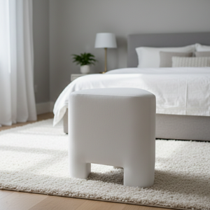 Pebble Fabric Pouf Ottoman Lifestyle Image from Living point