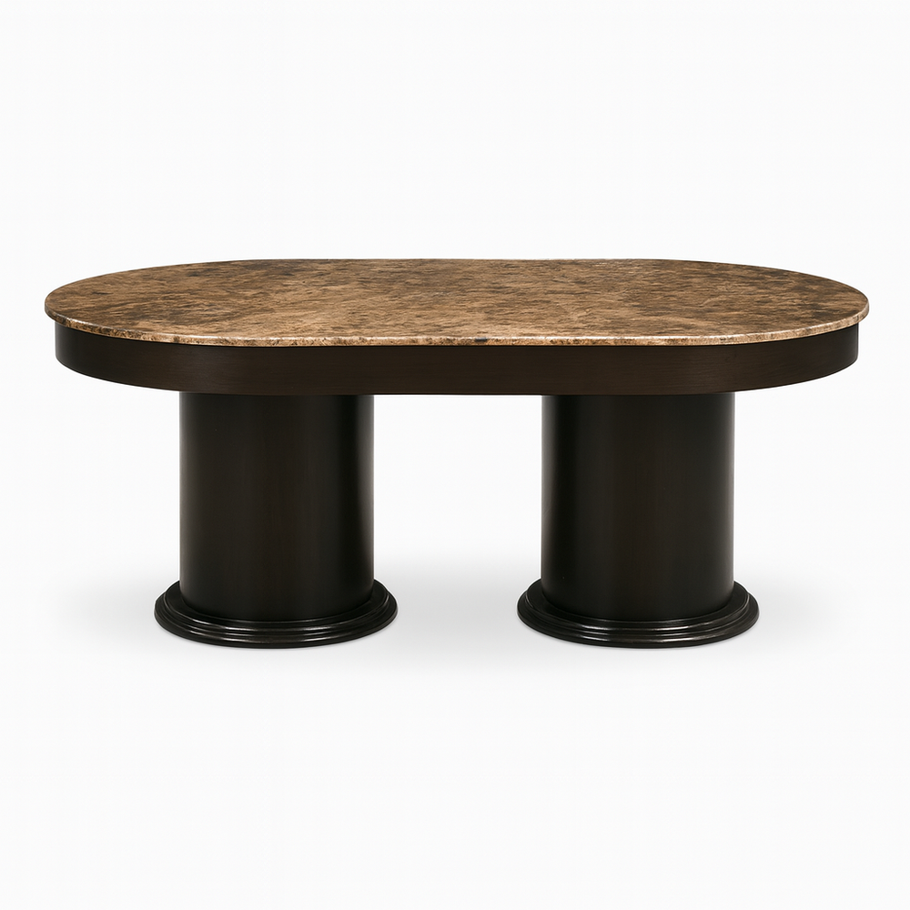 Percia Dining Table with Ash Veneer Marble Top Lifestyle Image from Living point