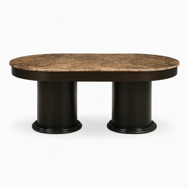 Percia Dining Table with Ash Veneer Marble Top from Living point
