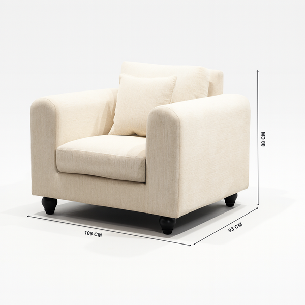 Pescara 1 seater accent chair with dimensions from Living point