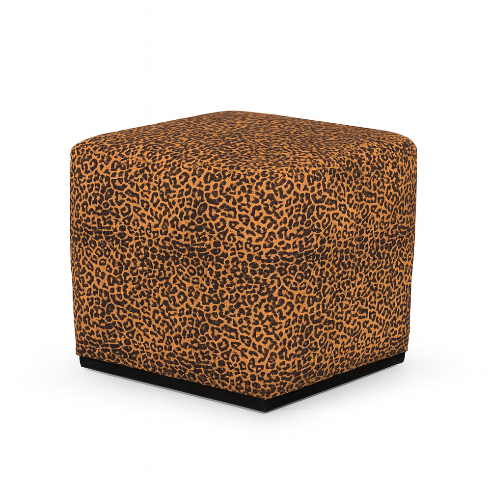 Reina Pouf - Living Point. Animal printed Fabric.