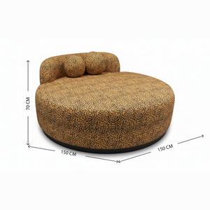 Reina Day Bed with Animal Print fabric Dimensions from Living point