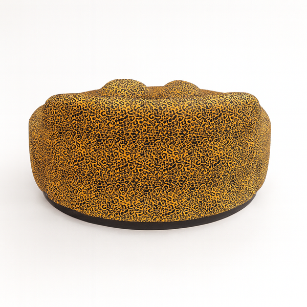 Reina Day Bed with Animal Print fabric Backside View from Living point