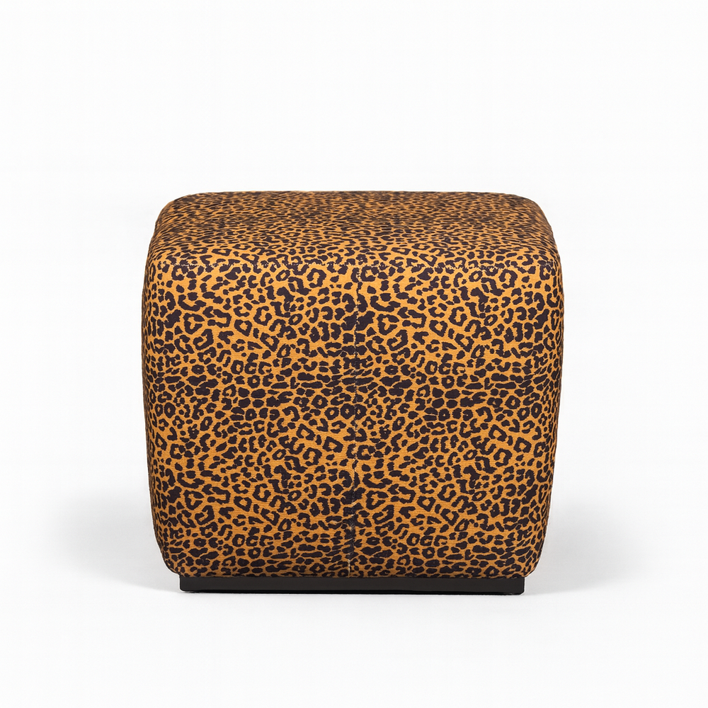 Reina Pouf - Living Point. Animal printed Fabric.