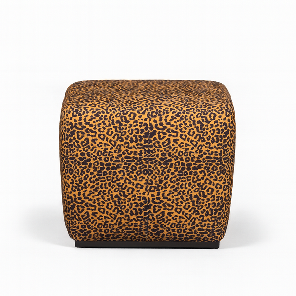 Reina Pouf - Living Point. Animal printed Fabric.