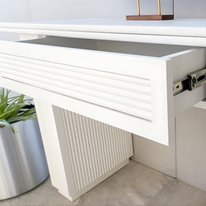 Riga Fluted Console Table Draw Close View from Living point