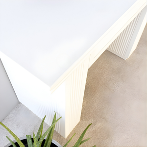 Riga Fluted Console Table Leg Close View from Living point