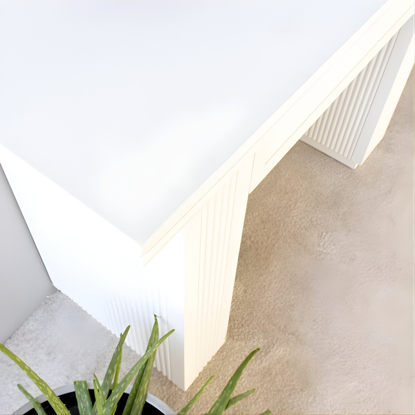 Riga Fluted Console Table Leg Close View from Living point