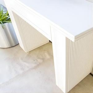 Riga Fluted Console Table Wood Close View from Living point