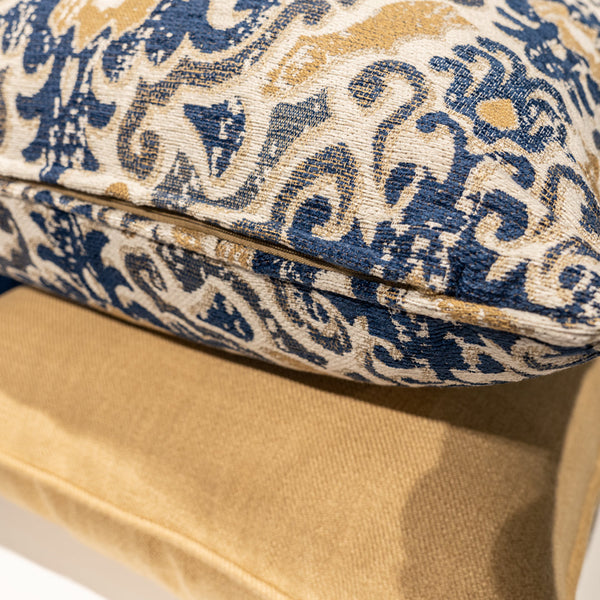 Royal Damask Wall Art & Decorative Pillows Corner View from Living point