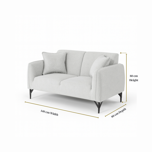 Sadq Soft Grey 2 & 3 Seater Sofa Living Point