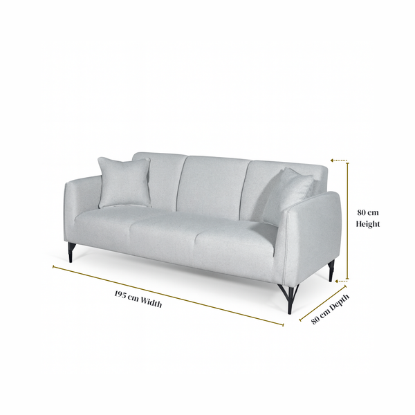 Sadq Soft Grey 2 & 3 Seater Sofa Living Point