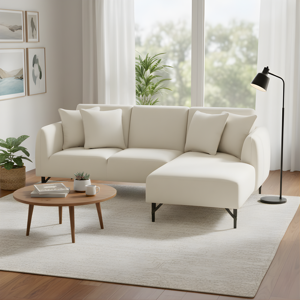 Sadq Corner Sofa with Right Chaise Lifestyle Image from Living point