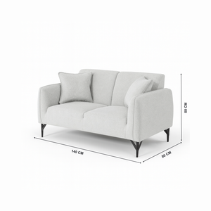 Sadq Soft Grey 2 Seater Sofa Dimensions from Living point