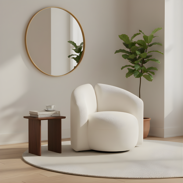 Salvador White Bouclé Accent Chair Lifestyle Image from Living point