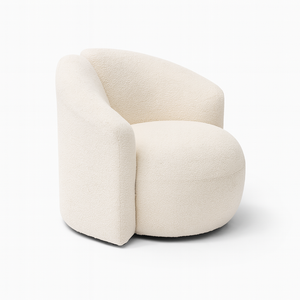 Salvador White Bouclé Accent Chair Side view from Living point