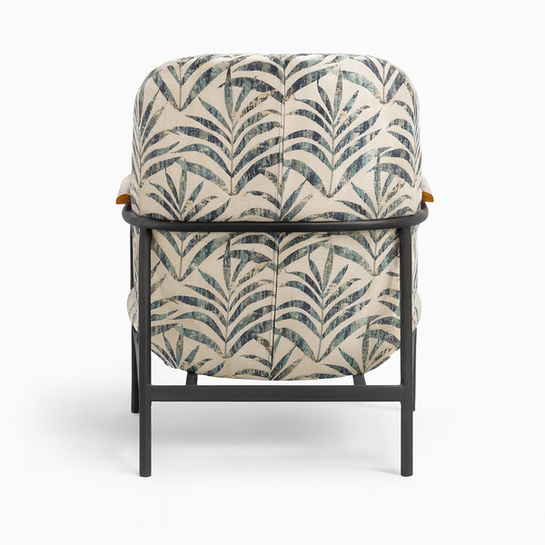 Samantha Metal Accent Chair Backside View from Living point