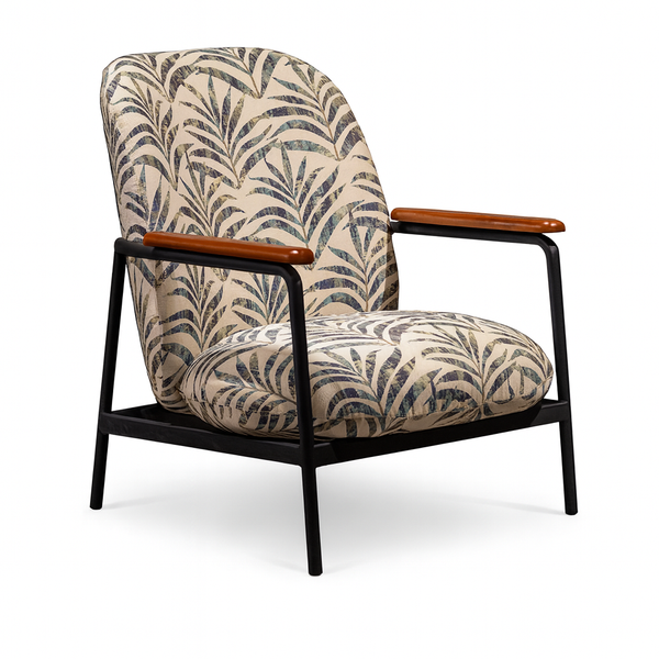 Samantha Metal Accent Chair Side View from Living point