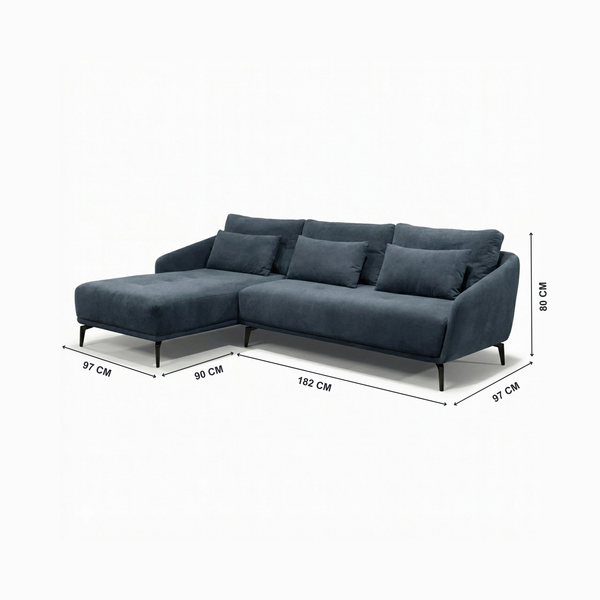 Santiago L shape corner sofa Dimensions from Living point