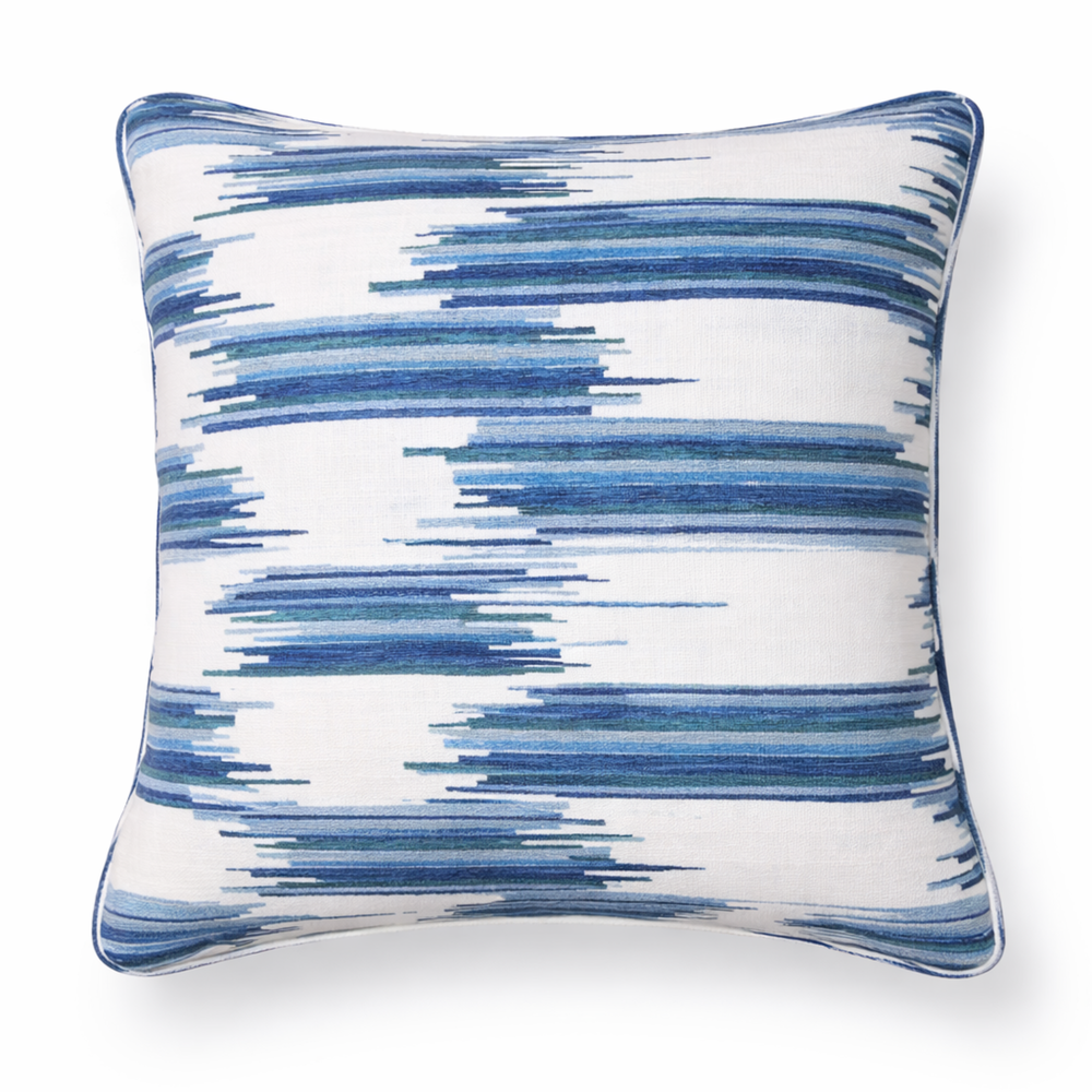 Indigo Ikat Pillow Living Point