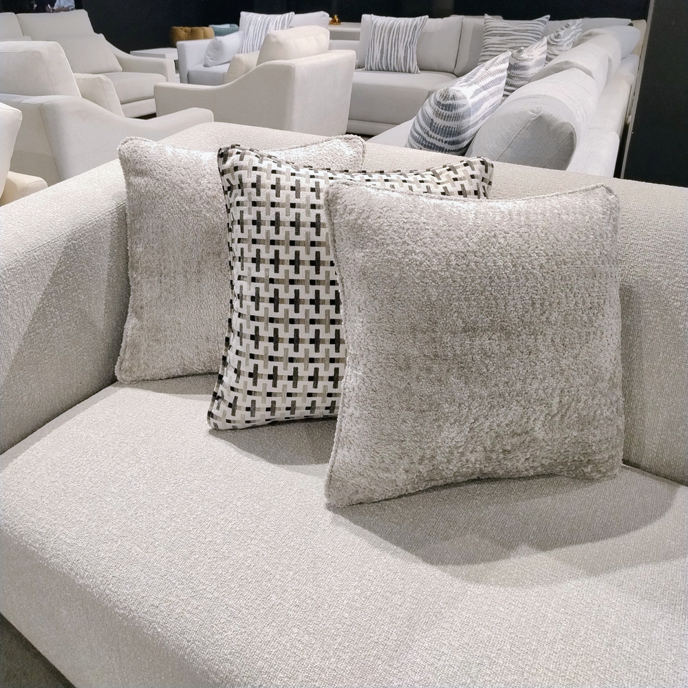 Cross Weave & Cream Textured Chenile Pillow Set Living Point