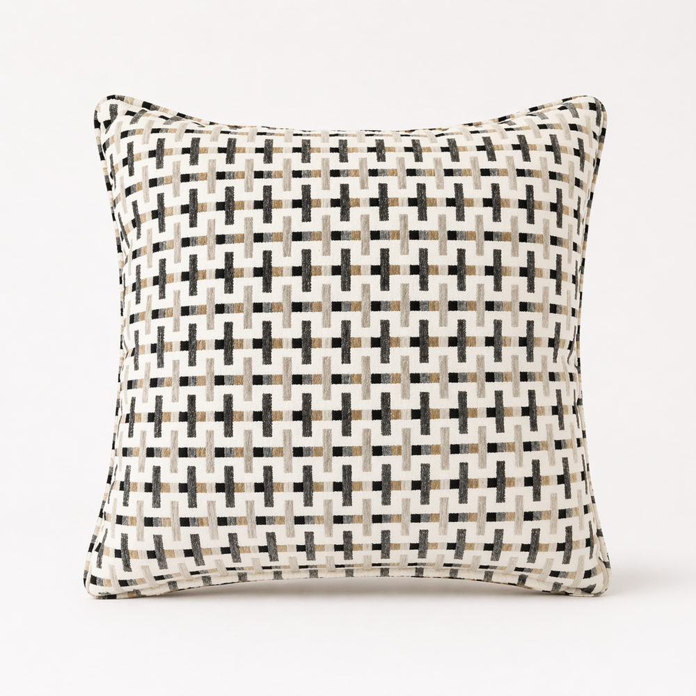 Cross Weave Print Pillow Living Point