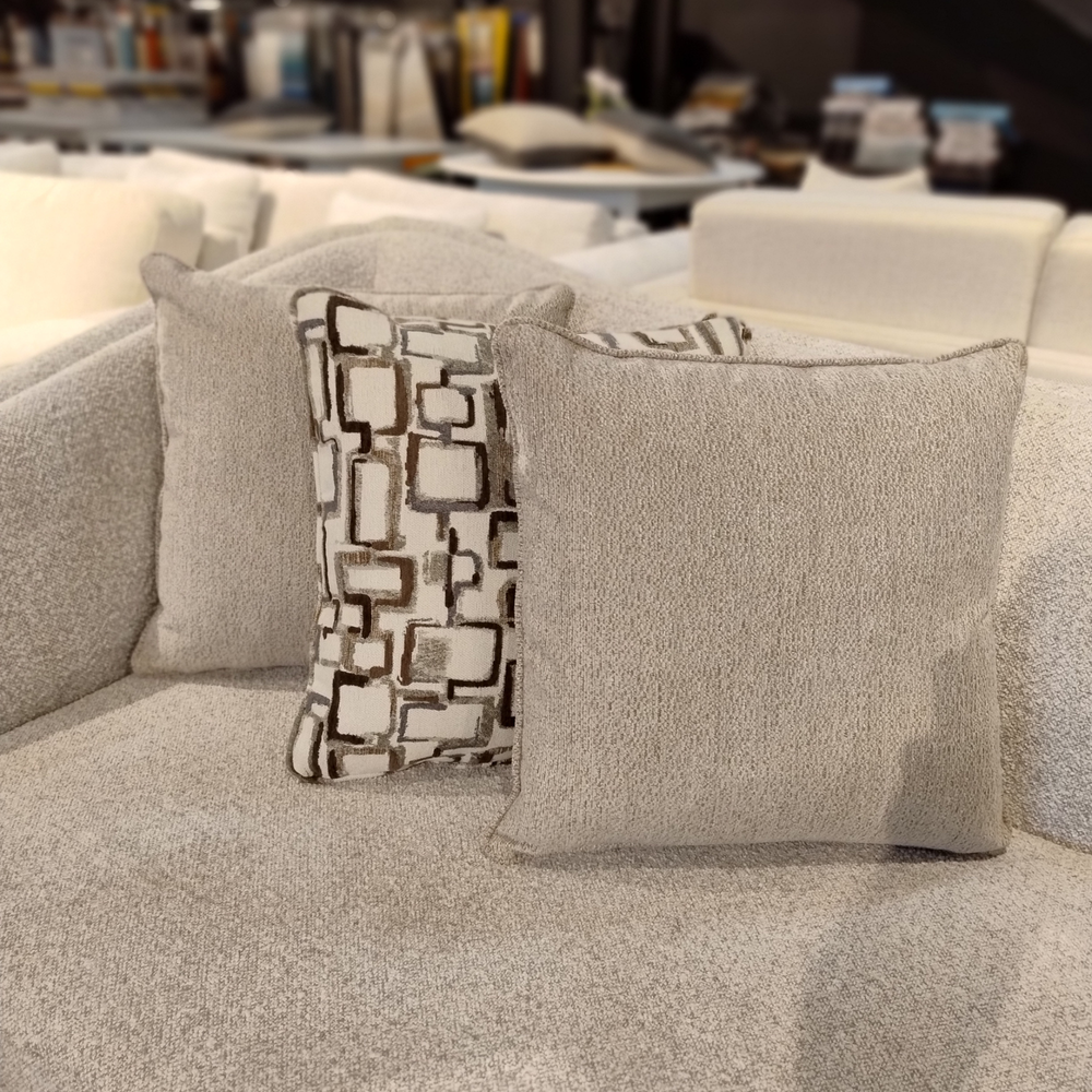 Terra Grid & Raw Umber Chenille Pillow Set Living Point