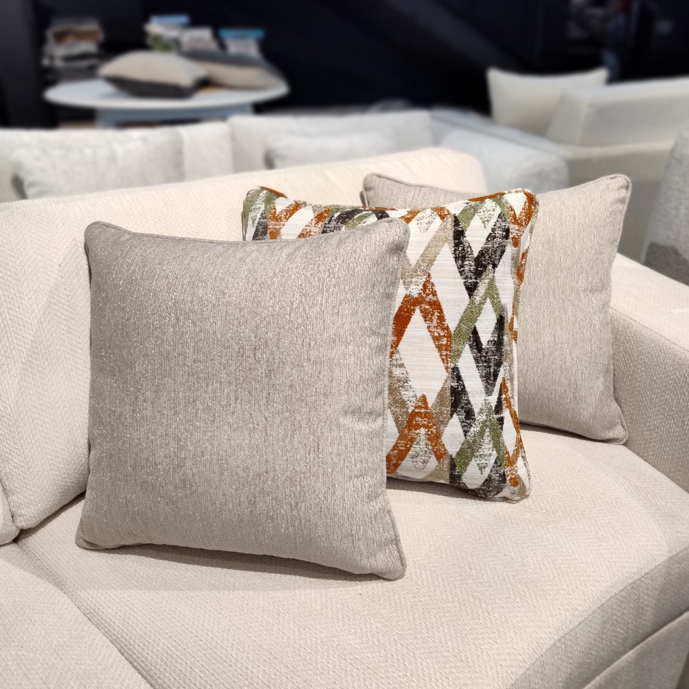 Abstract Geometry & Sand Chenille Pillow Set Living Point