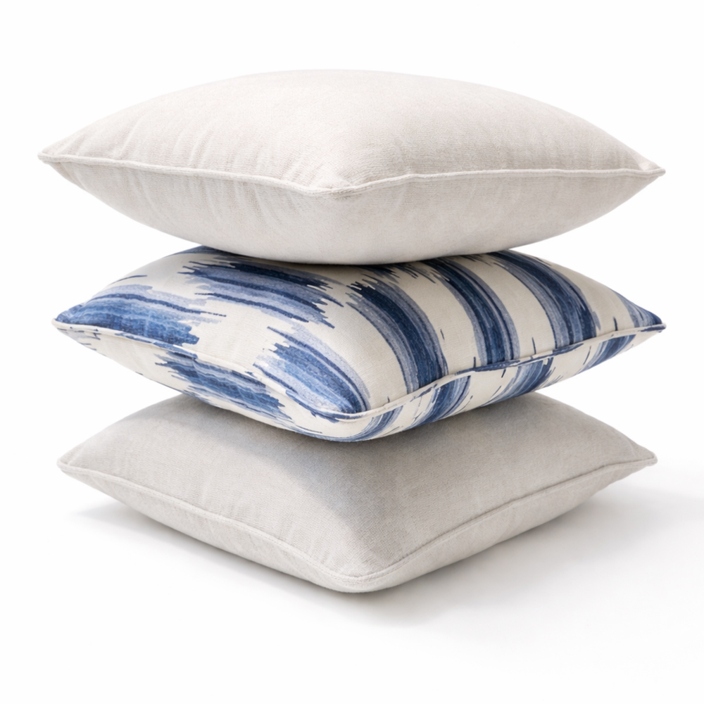 Indigo Ikat & Pearl Chenille Pillow Set Living Point