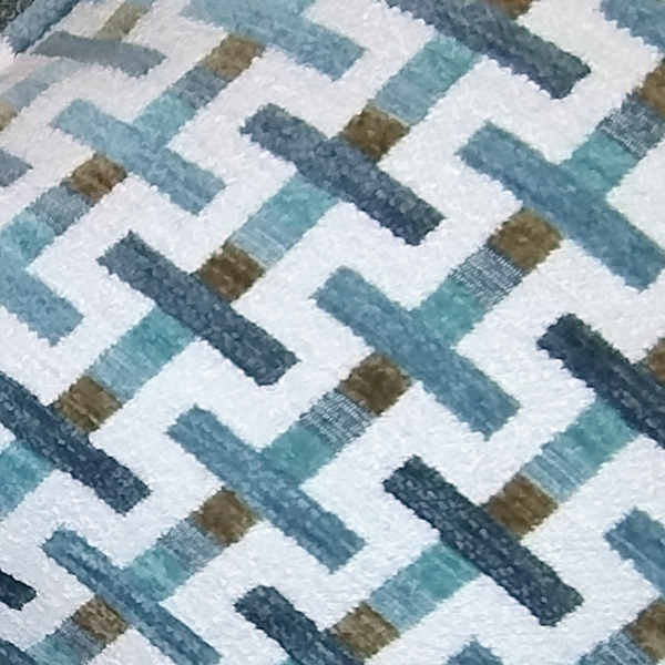 Slate Weave Printed Pillow Fabric Close View from Living point
